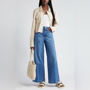 PAIGE Pacey Raw Hem Crop Twill Jacket